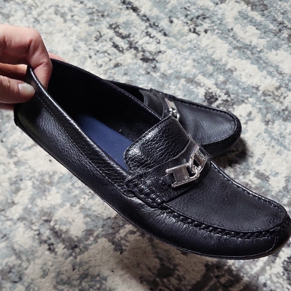 cole haan Black Leather Loafers